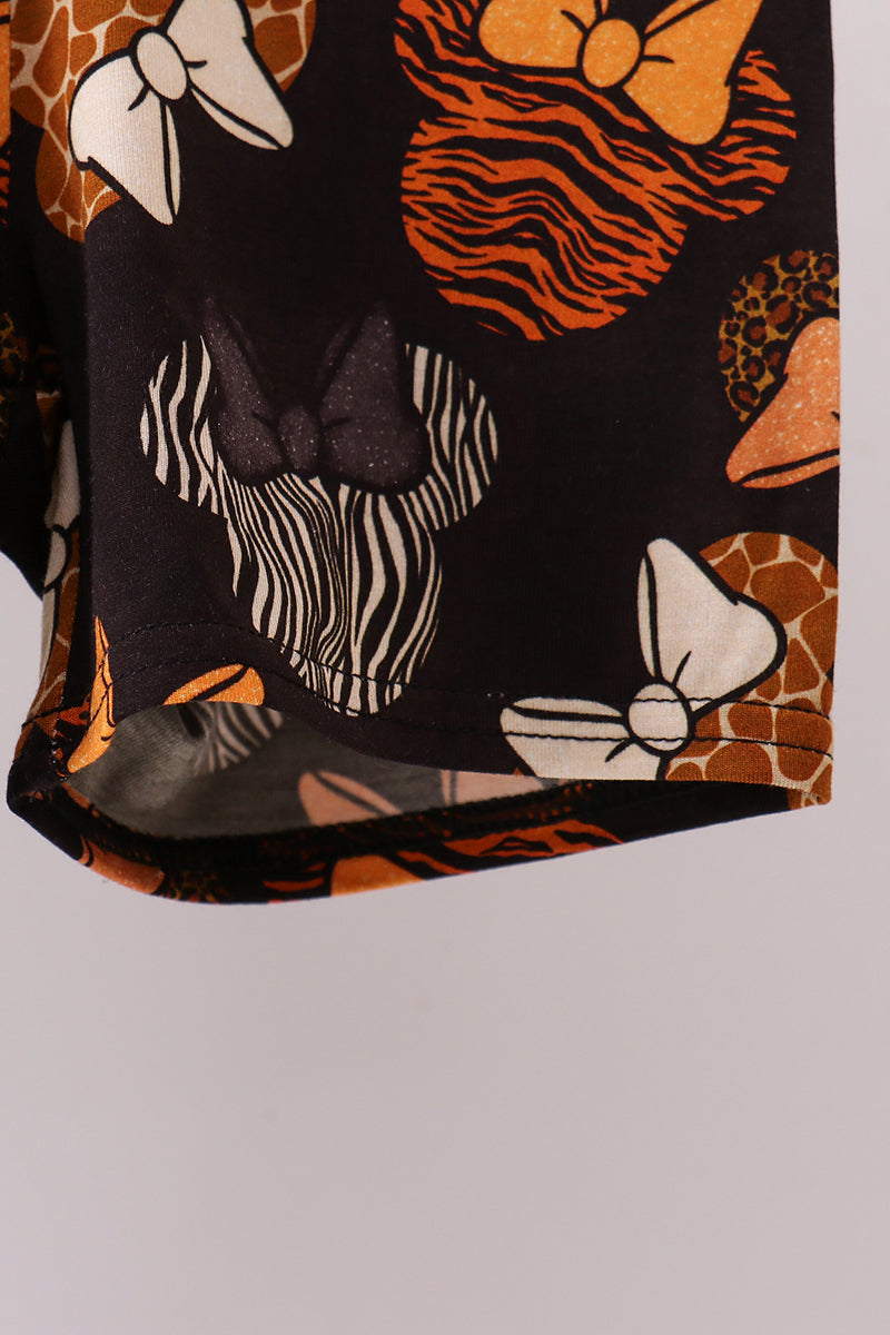 Brown character bamboo pajama set