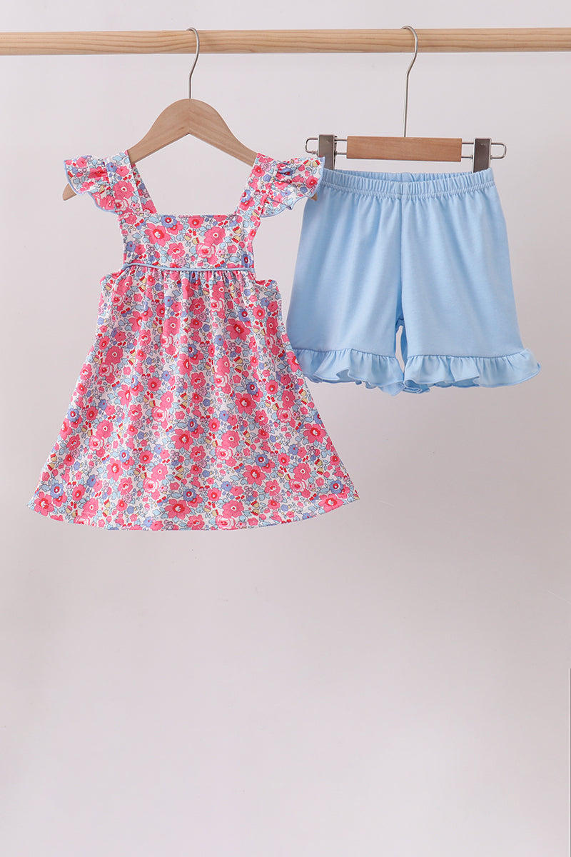 Pink Floral Knit Set