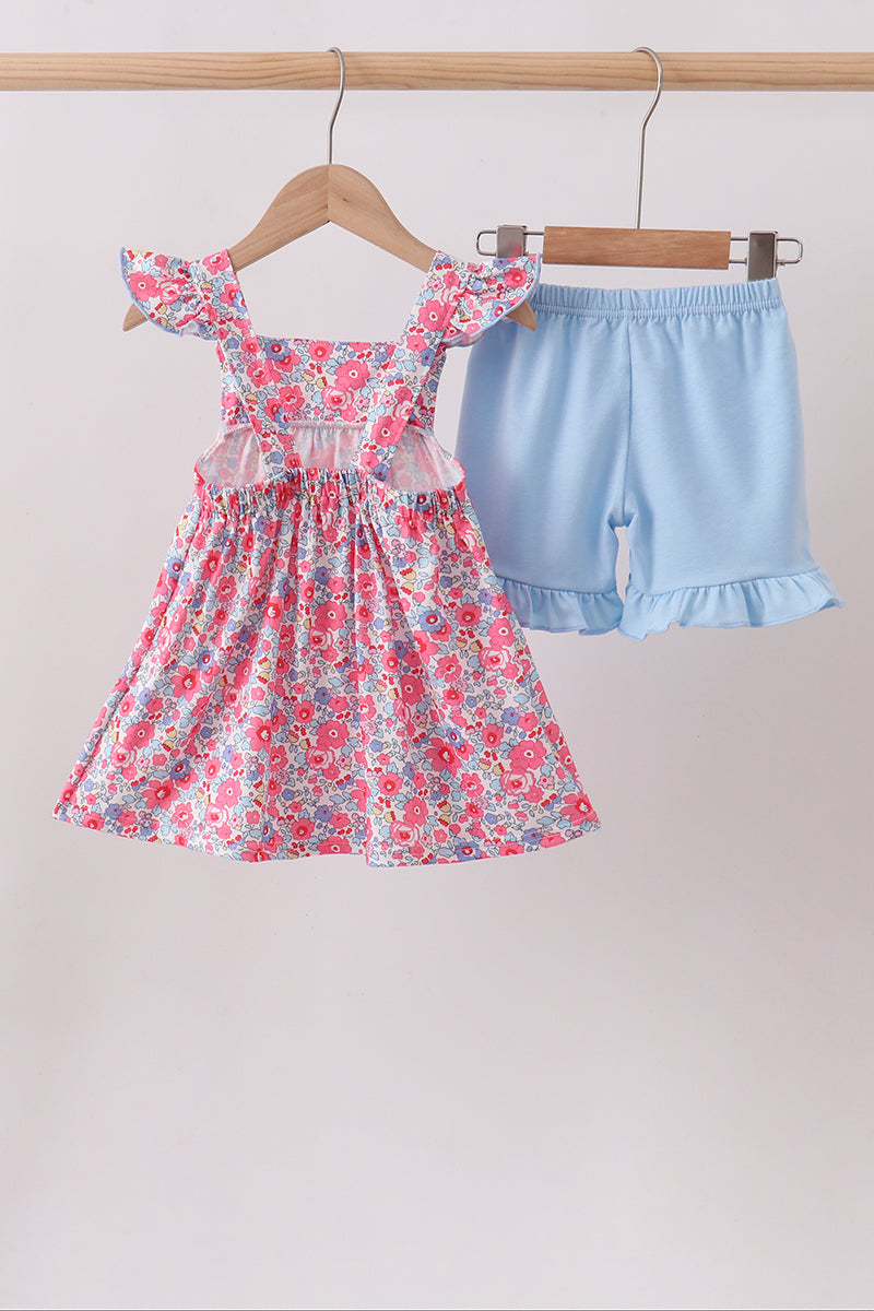 Pink Floral Knit Set