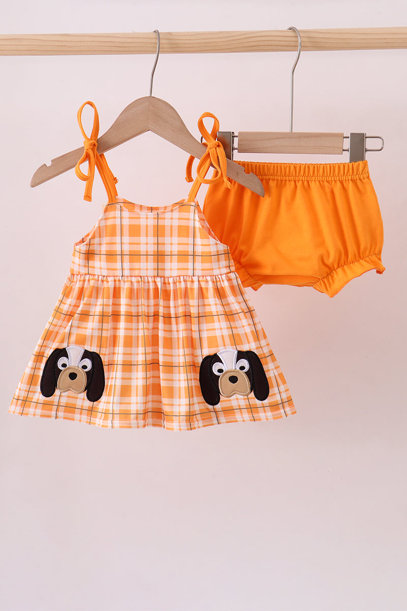 Tennessee Go vols applique plaid bloomer set